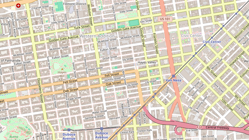Map of Hairchitect Hayes Valley